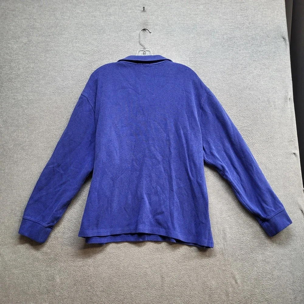 Polo Ralph Lauren Men Sweatshirt‎ XL Blue Jersey 1/4 Zip Logo Pullover